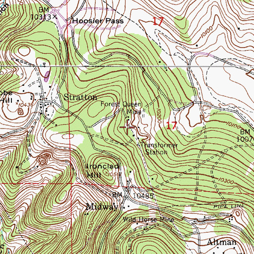 Topographic Map of Arapahoe Mine, CO