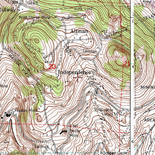 Topographic Map of Atlanta Mine, CO