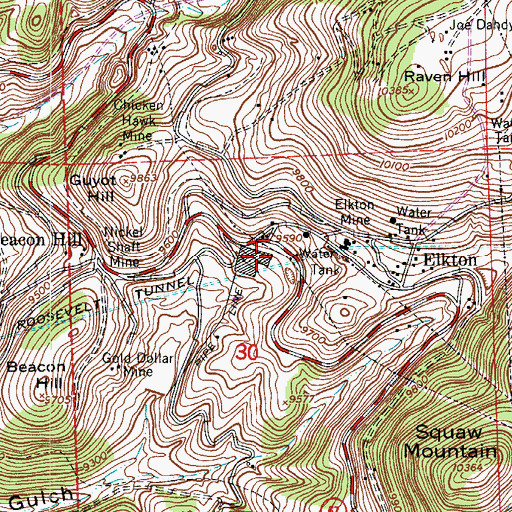 Topographic Map of Beacon Mine, CO