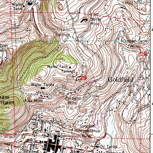 Topographic Map of Benny Mine, CO