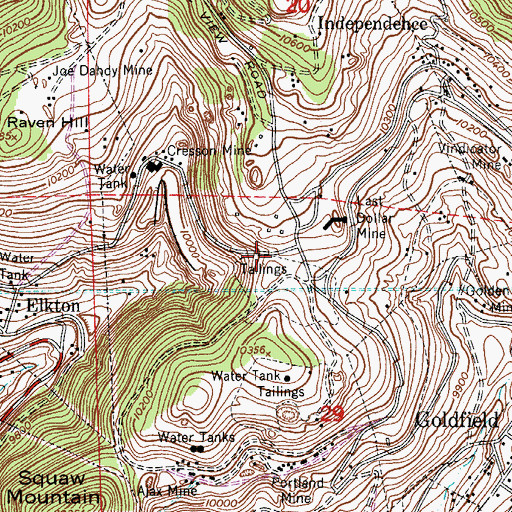 Topographic Map of Bird Mine, CO