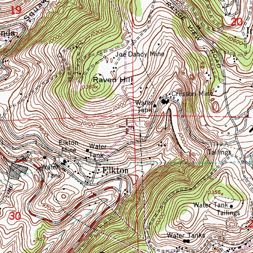 Topographic Map of Bonnie Neil Mine, CO