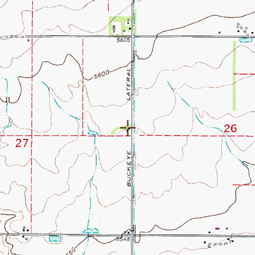 Topographic Map of Buckeye Lateral, CO