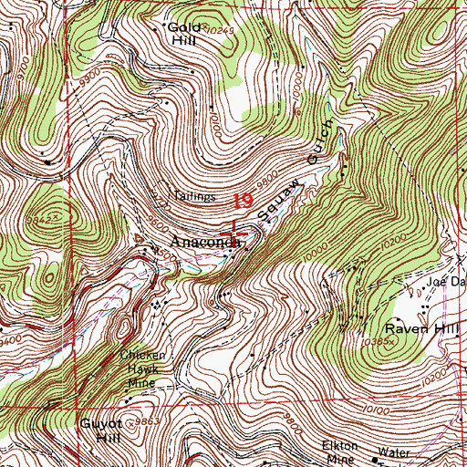 Topographic Map of Buchanan Mine, CO