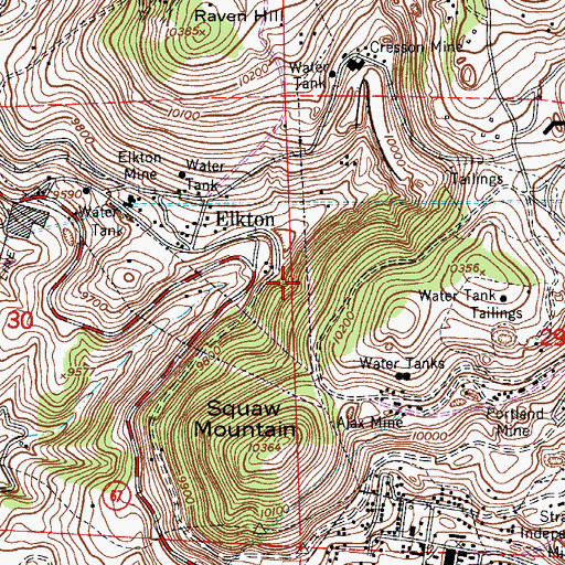 Topographic Map of Carbonate Queen Mine, CO