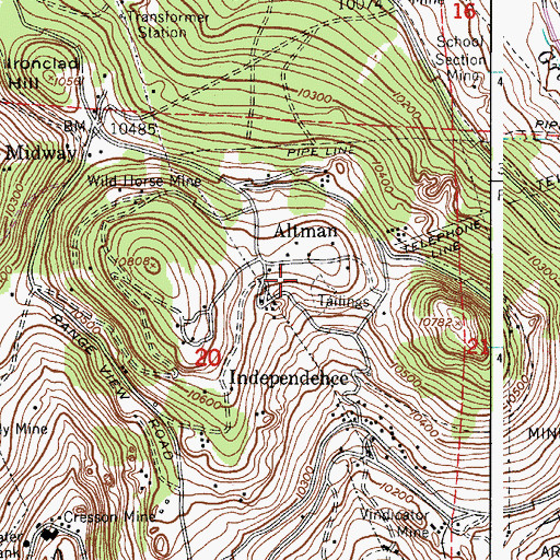 Topographic Map of Carper Mine, CO