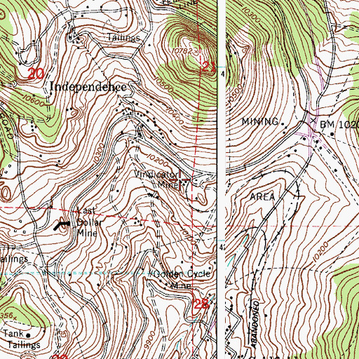 Topographic Map of Christmas Mine, CO