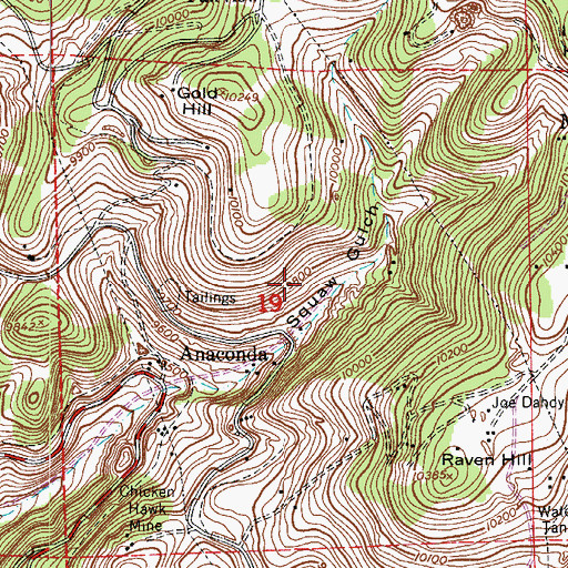 Topographic Map of Christy Tunnel Mine, CO