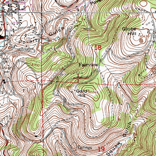 Topographic Map of Claude Shaft Mine, CO