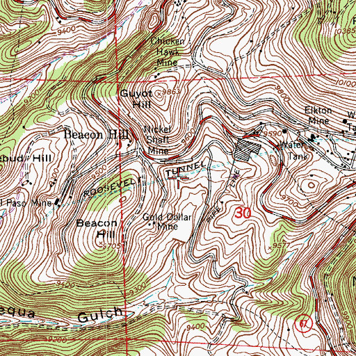 Topographic Map of Commonwealth Mine, CO