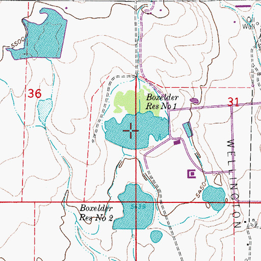 Topographic Map of Boxelder Reservoir Number 1, CO