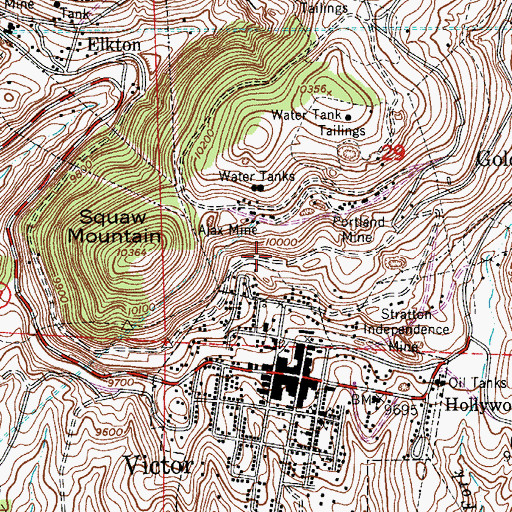 Topographic Map of Contact Mine, CO