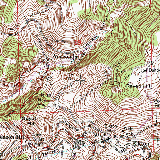 Topographic Map of Cooper Mine, CO