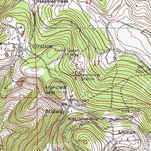 Topographic Map of Damon Mine, CO