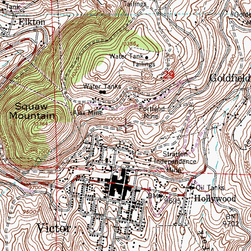 Topographic Map of Dillion Mine, CO