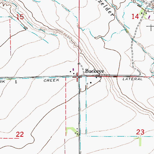 Topographic Map of Buckeye, CO