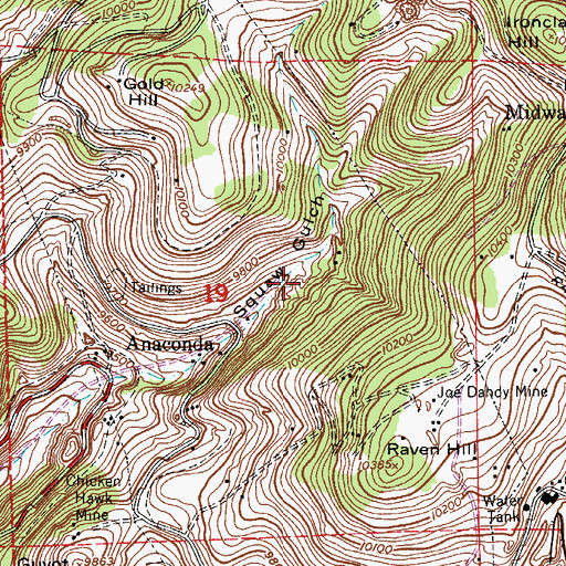 Topographic Map of Dolly Varden Mine, CO