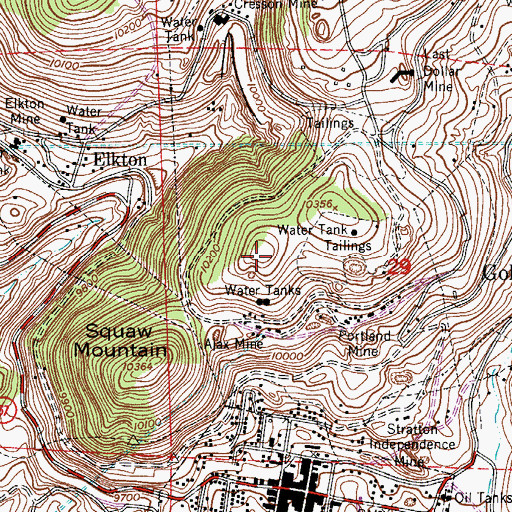 Topographic Map of Ducy Mine, CO