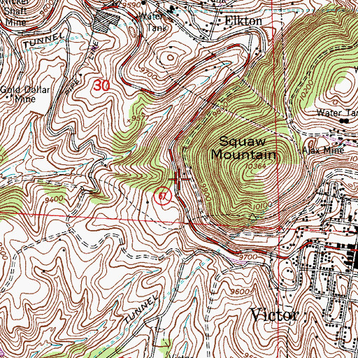 Topographic Map of E B Tunnel Mine, CO