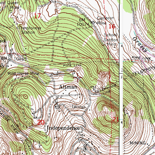 Topographic Map of East Victor Mine, CO
