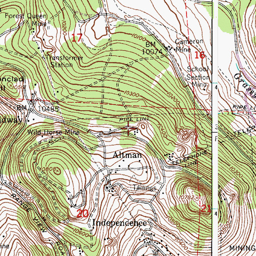 Topographic Map of Empire Mine, CO