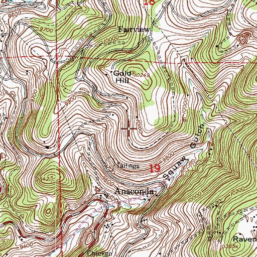 Topographic Map of Excelsior Mine, CO