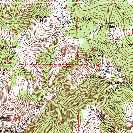 Topographic Map of Fairview Mine, CO