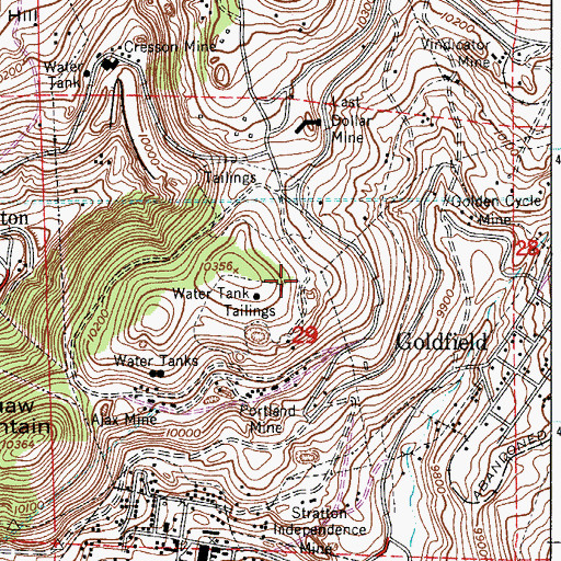 Topographic Map of FCC Mine, CO