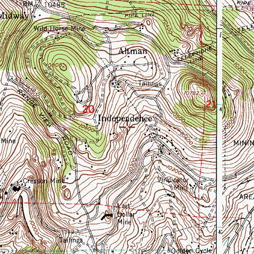 Topographic Map of Findley Mine, CO
