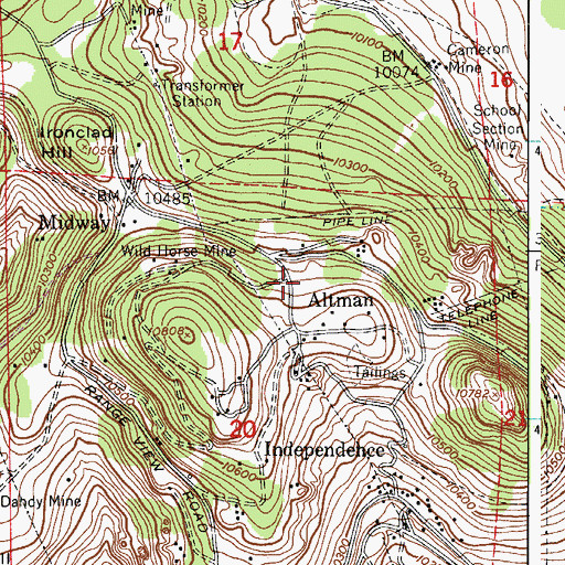 Topographic Map of Fitch Mine, CO