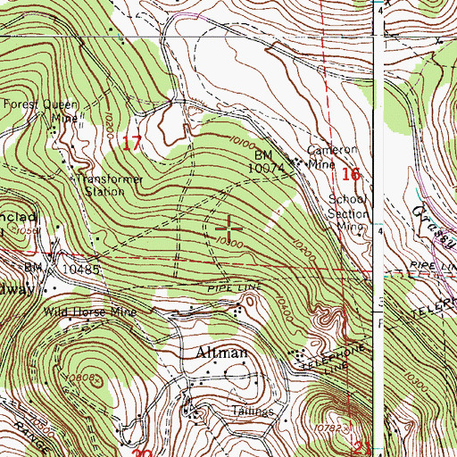 Topographic Map of Fondy Mine, CO