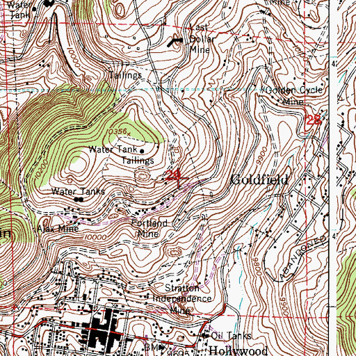Topographic Map of Frankenberg Mine, CO