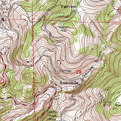 Topographic Map of Fry Mine, CO