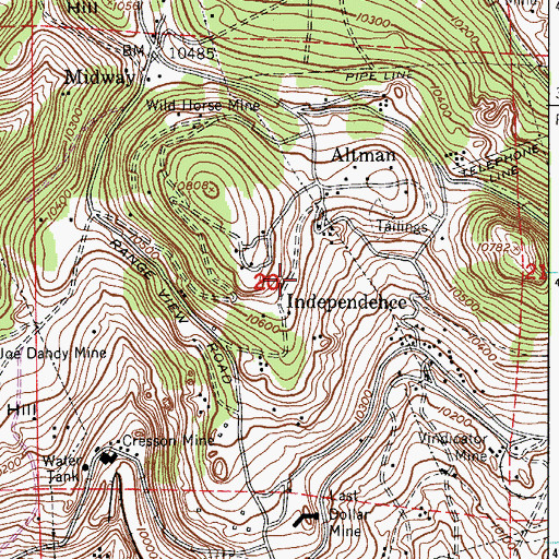 Topographic Map of Garfield Grouse Mine, CO