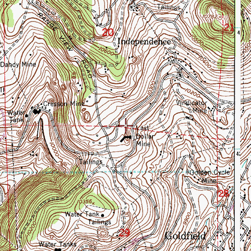 Topographic Map of Gold Bug Mine, CO