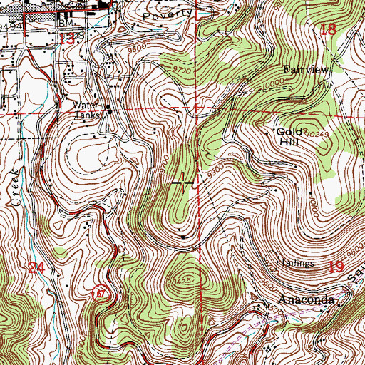 Topographic Map of Gold Bond Mine, CO