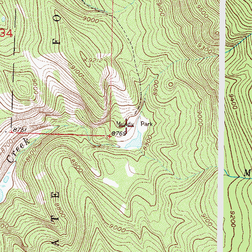 Topographic Map of Muddy Park, CO