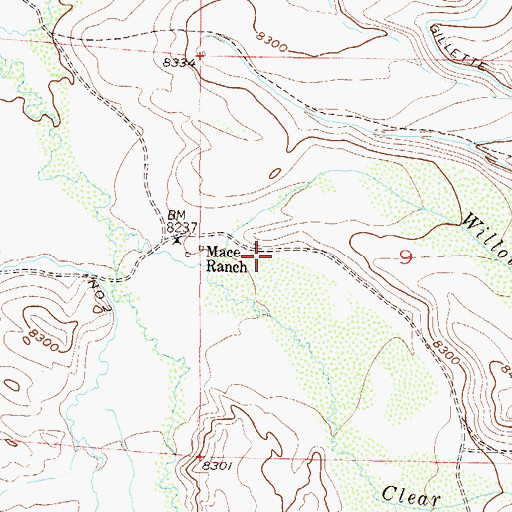 Topographic Map of Mace Ranch, CO
