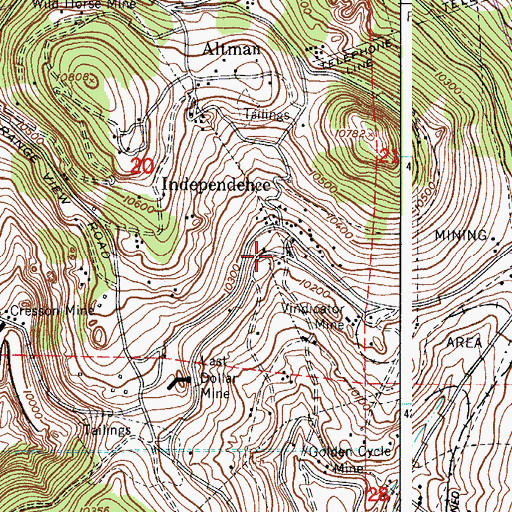 Topographic Map of Grouse Mine, CO