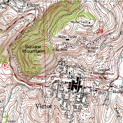 Topographic Map of Haney Shaft Mine, CO