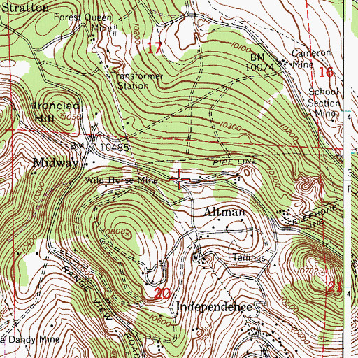Topographic Map of Heims Mine, CO