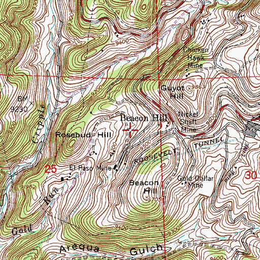 Topographic Map of Henry Adney Mine, CO