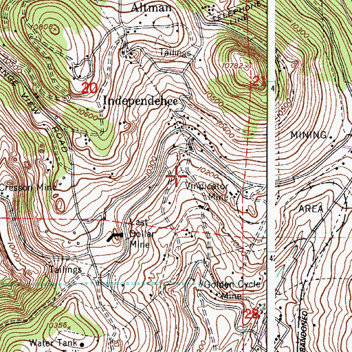 Topographic Map of High Mine, CO