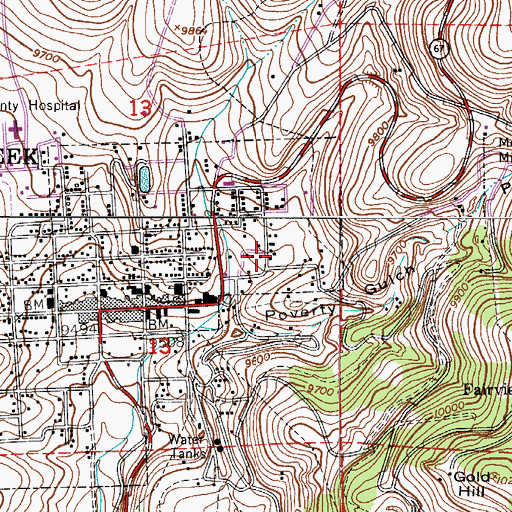 Topographic Map of Hit and Miss Mine, CO