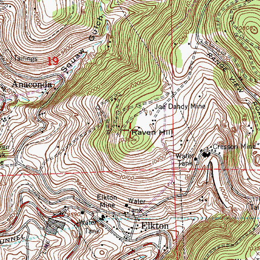 Topographic Map of Ida May Mine, CO