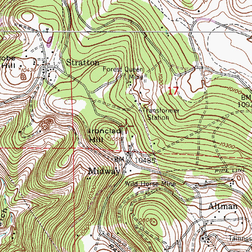 Topographic Map of Jackrabbit Number Two Mine, CO