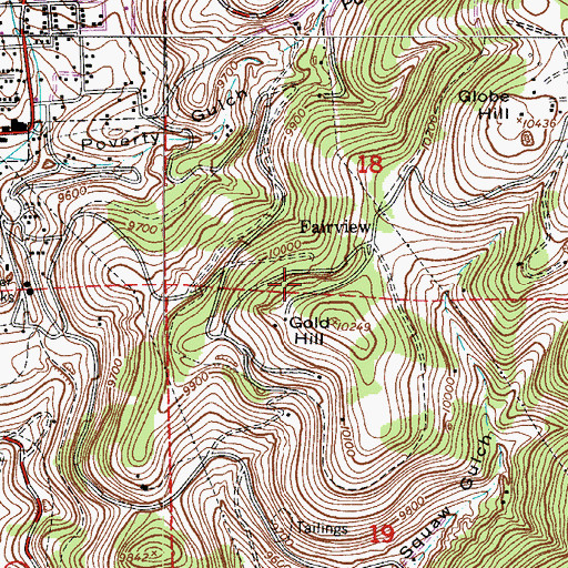 Topographic Map of Jefferson Mine, CO