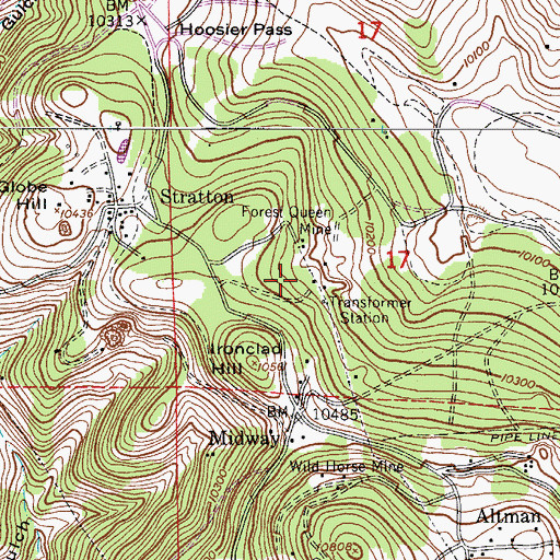 Topographic Map of Jerry Johnson Mine, CO