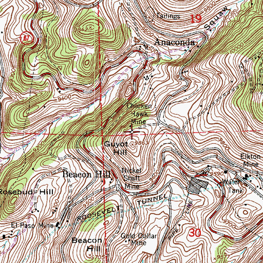 Topographic Map of Katinka Mine, CO