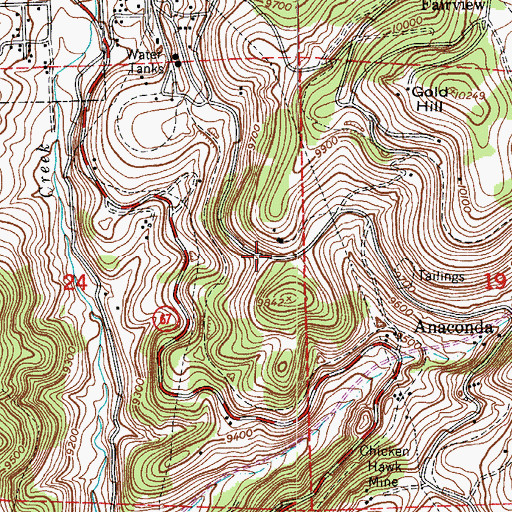 Topographic Map of Keystone Shaft Mine, CO